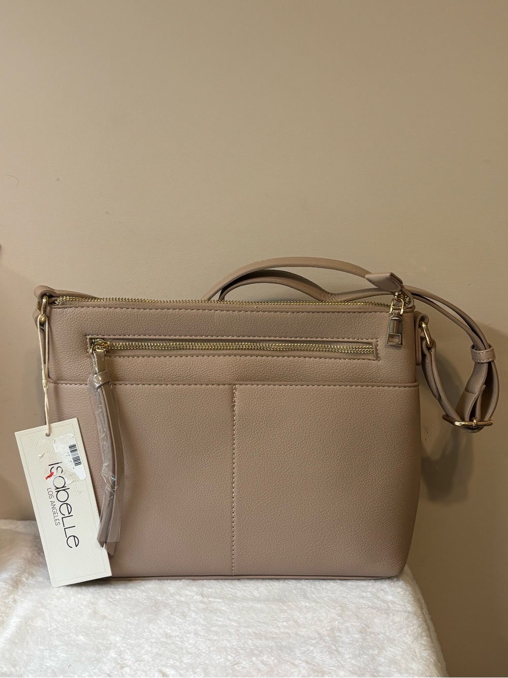 Isabelle Los Angeles Vegan Leather Blush Pink Shoulder/Crossbody Bag NWT - Picture 1 of 10